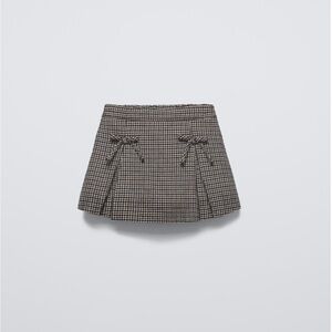 Zara Black and White Houndstooth Mini Skort